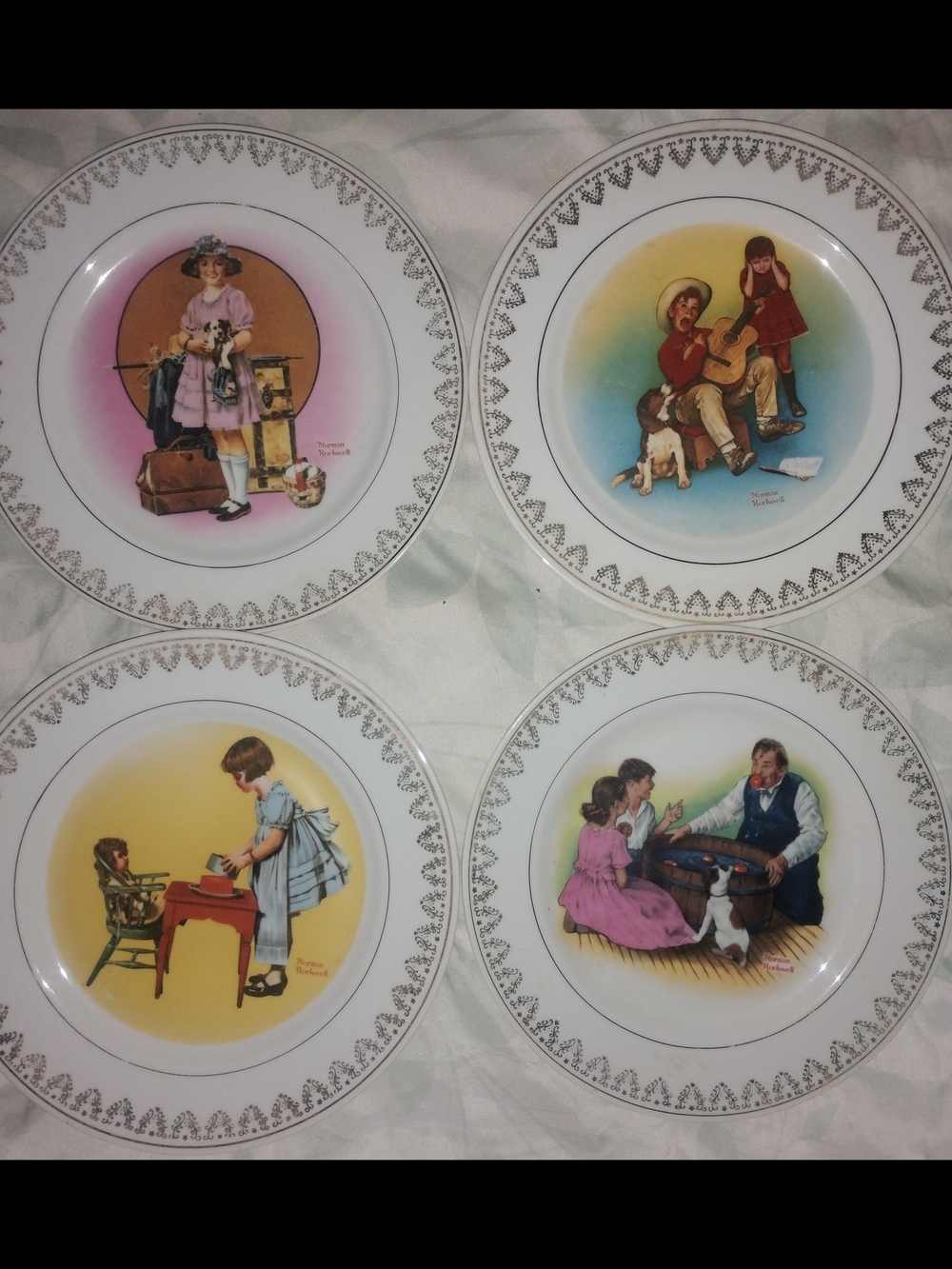 Set of 4 Norman Rockwell Collector's Plates